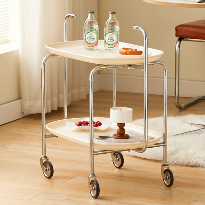 Nordic Oval Steel Plastic End Table 2-Tier
