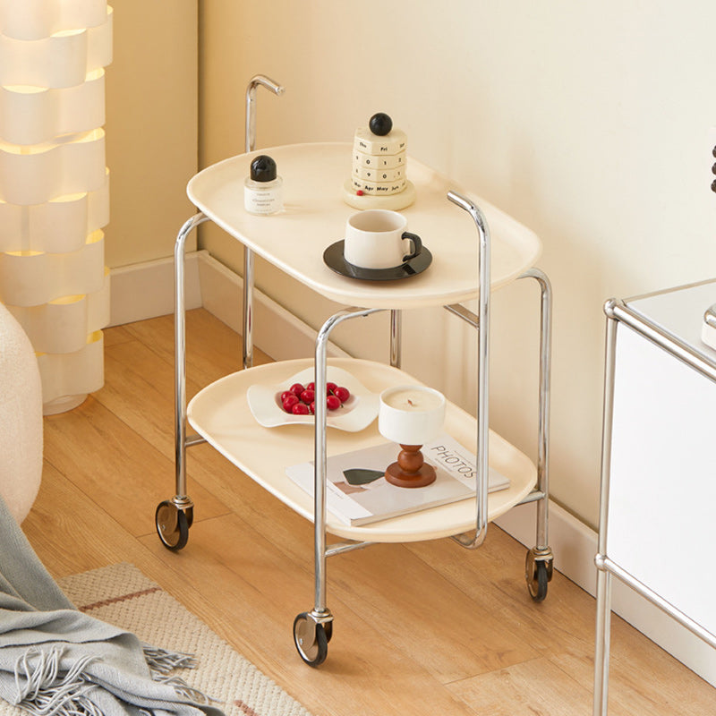 Nordic Oval Steel Plastic End Table 2-Tier
