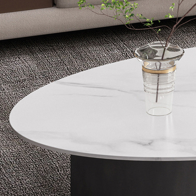 Luxury Round Iron Rock Slab Coffee Table