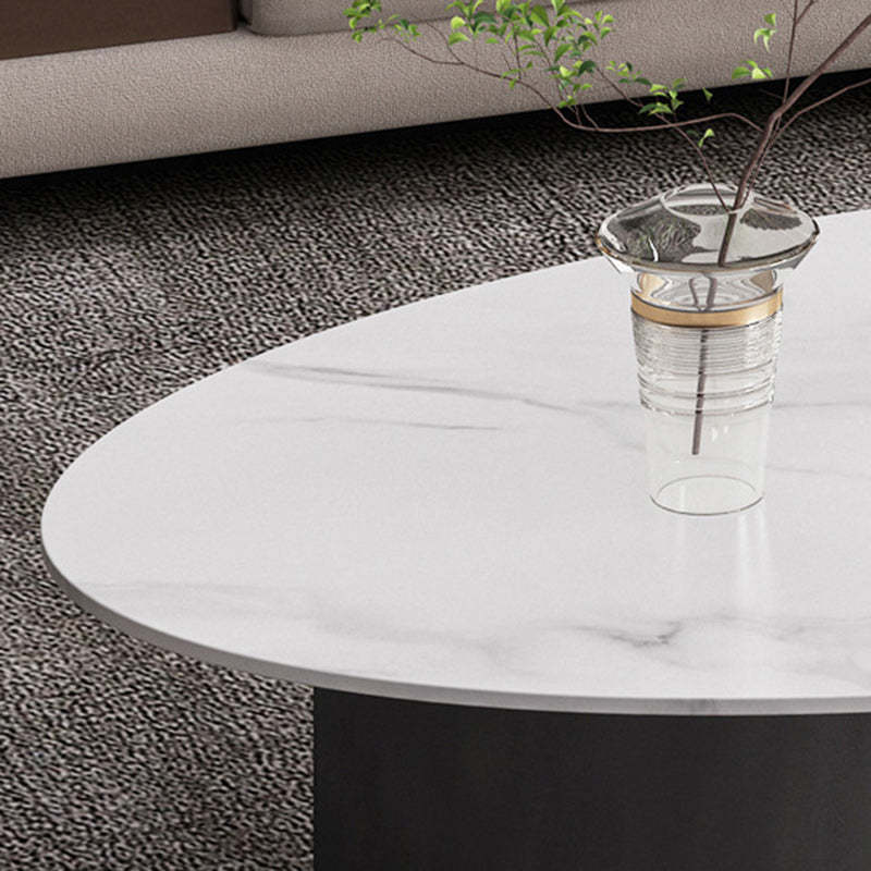 Luxury Round Iron Rock Slab Coffee Table