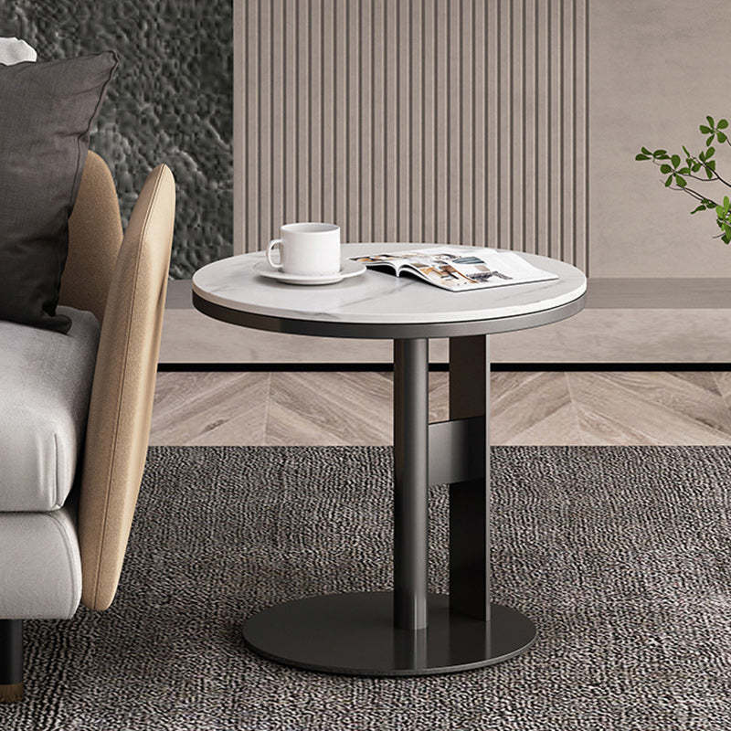 Luxury Round Iron Rock Slab Coffee Table