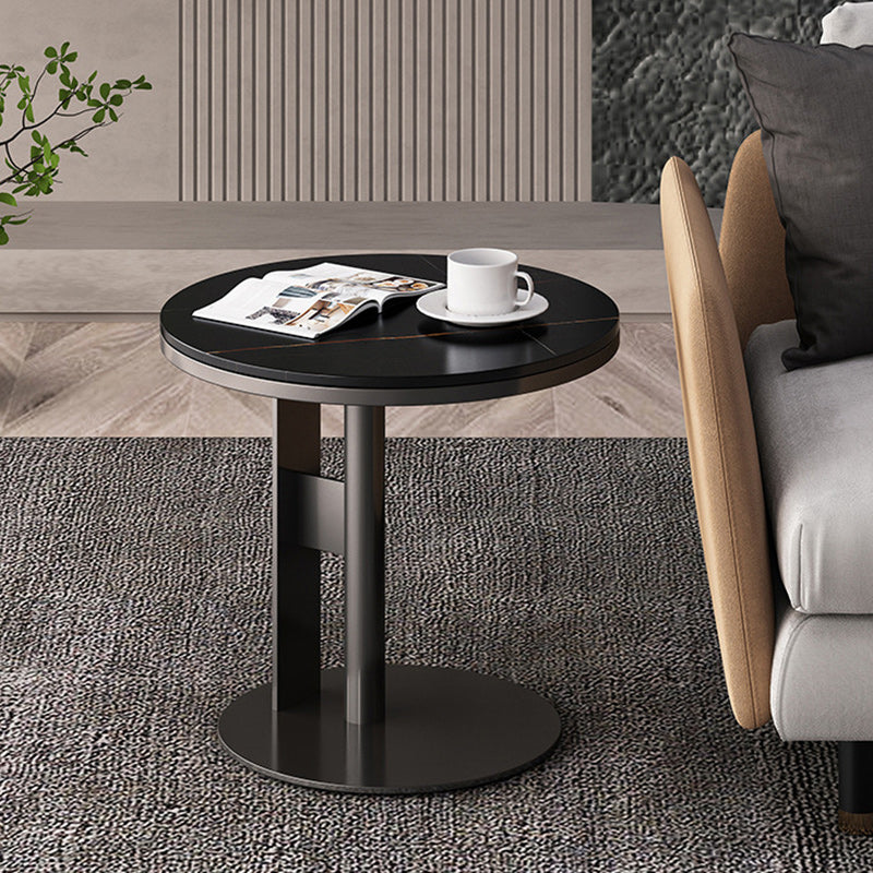 Luxury Round Iron Rock Slab Coffee Table