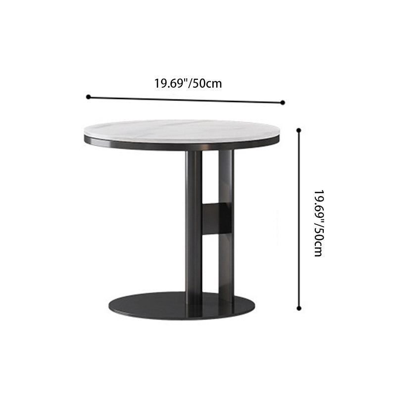 Luxury Round Iron Rock Slab Coffee Table