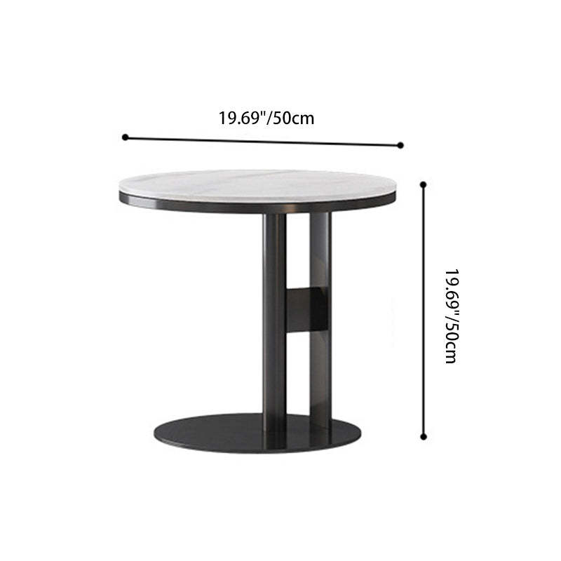 Luxury Round Iron Rock Slab Coffee Table