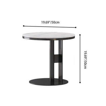 Luxury Round Iron Rock Slab Coffee Table