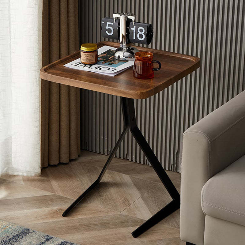 Nordic Wood Iron End Table — Square