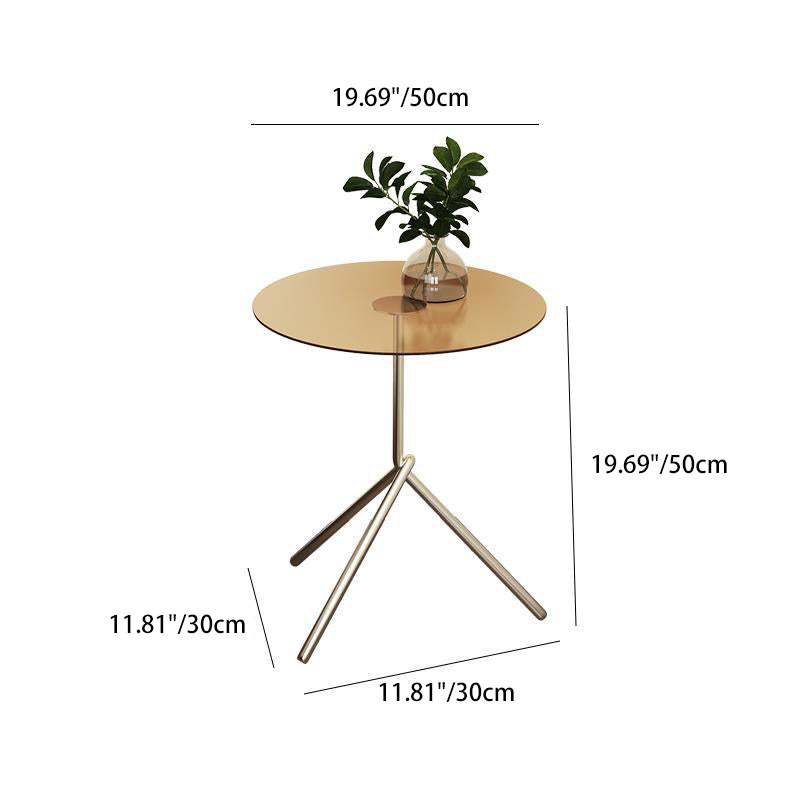 Scandinavian Round Iron Acrylic End Table