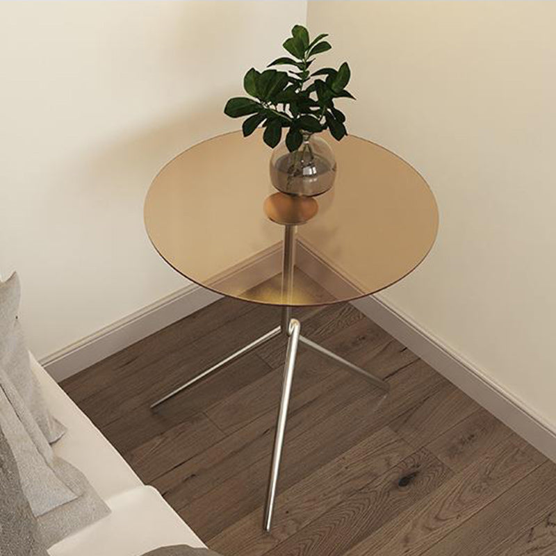 Lighom nordic end round acrylic iron glass end & side tables