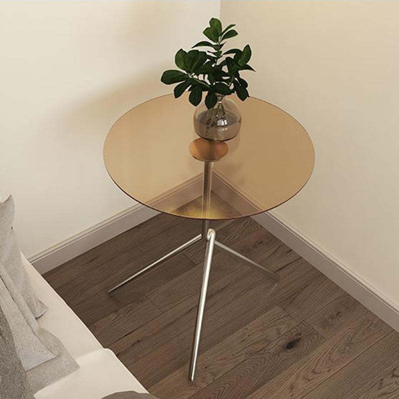 Scandinavian Round Iron Acrylic End Table