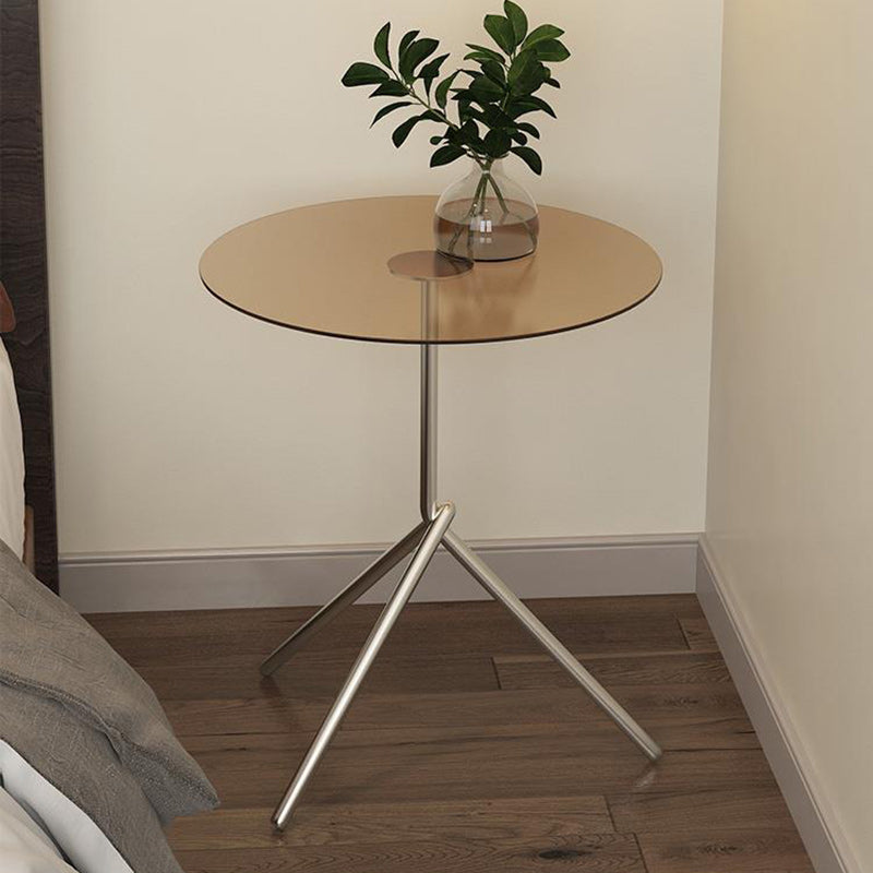 Scandinavian Round Iron Acrylic End Table
