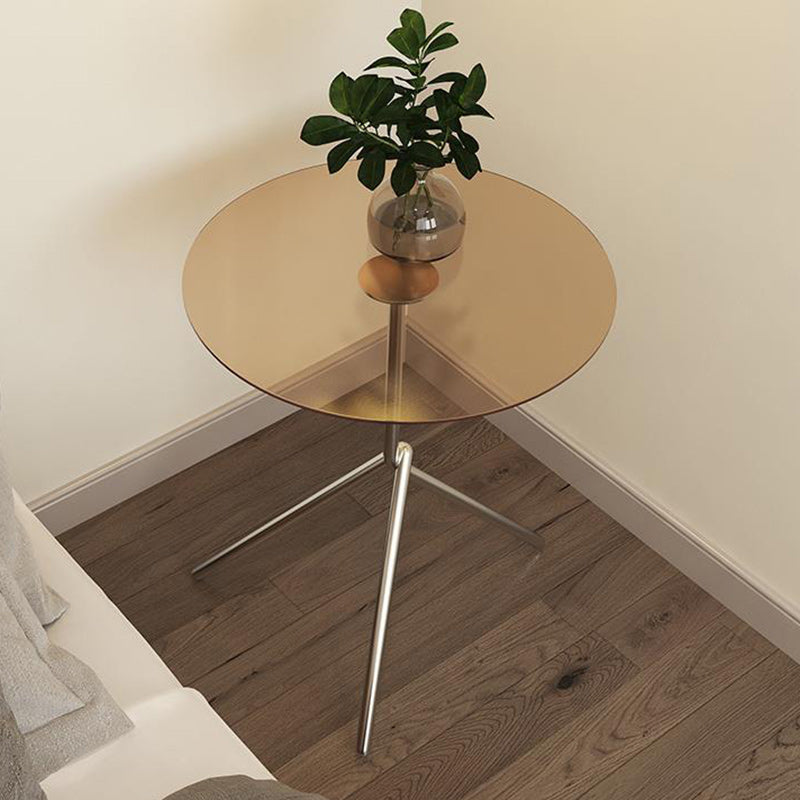 Scandinavian Round Iron Acrylic End Table