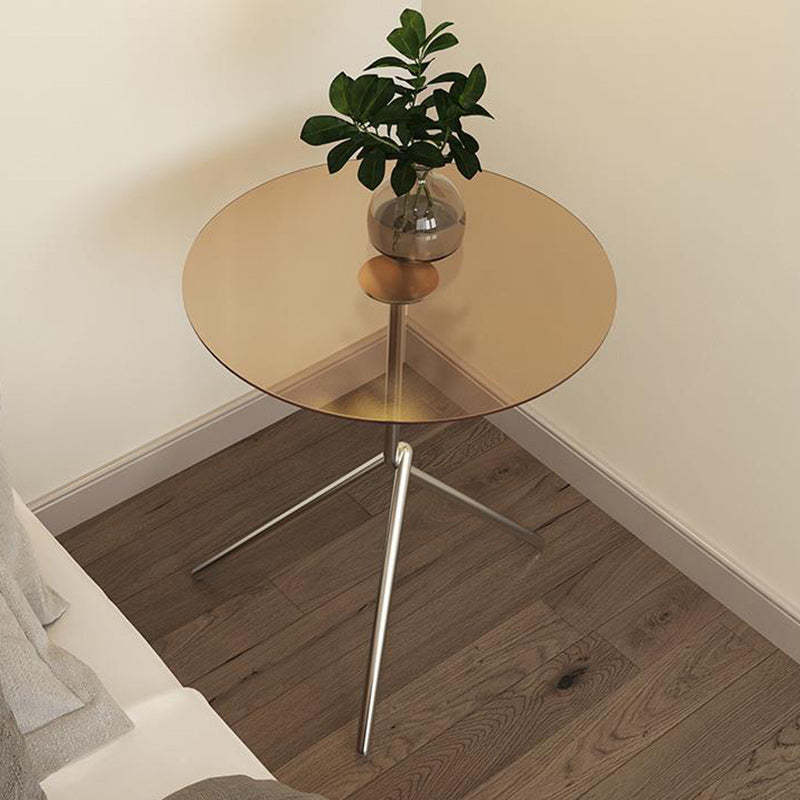 Scandinavian Round Iron Acrylic End Table