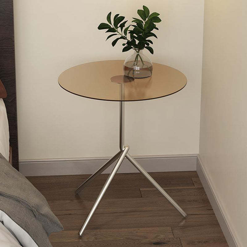 Scandinavian Round Iron Acrylic End Table