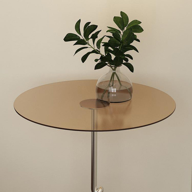 Scandinavian Round Iron Acrylic End Table