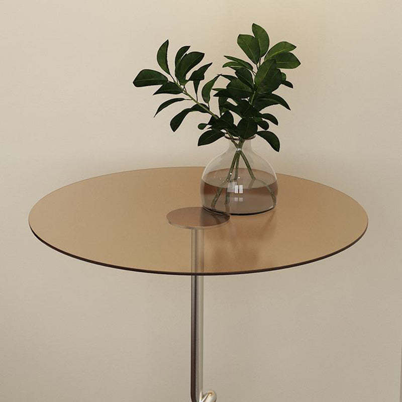 Scandinavian Round Iron Acrylic End Table