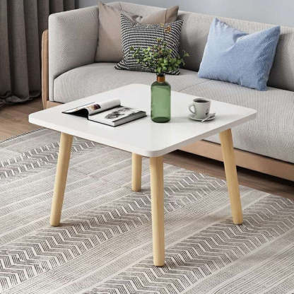 Minimalist Particle Board Wood End Table — 1 - White