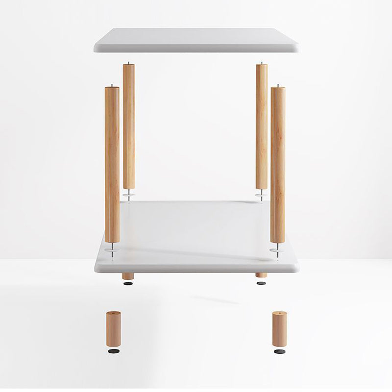 Minimalist Particle Board Wood End Table — 2 - Yellow