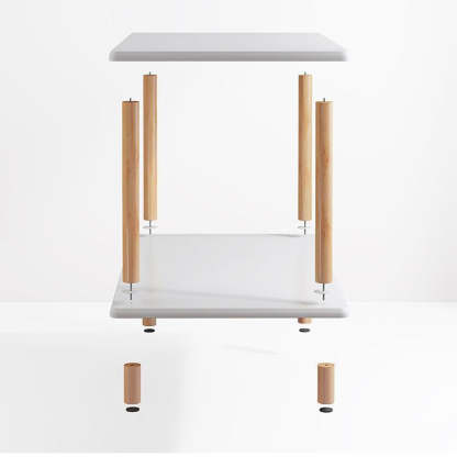 Minimalist Particle Board Wood End Table — 2 - Yellow