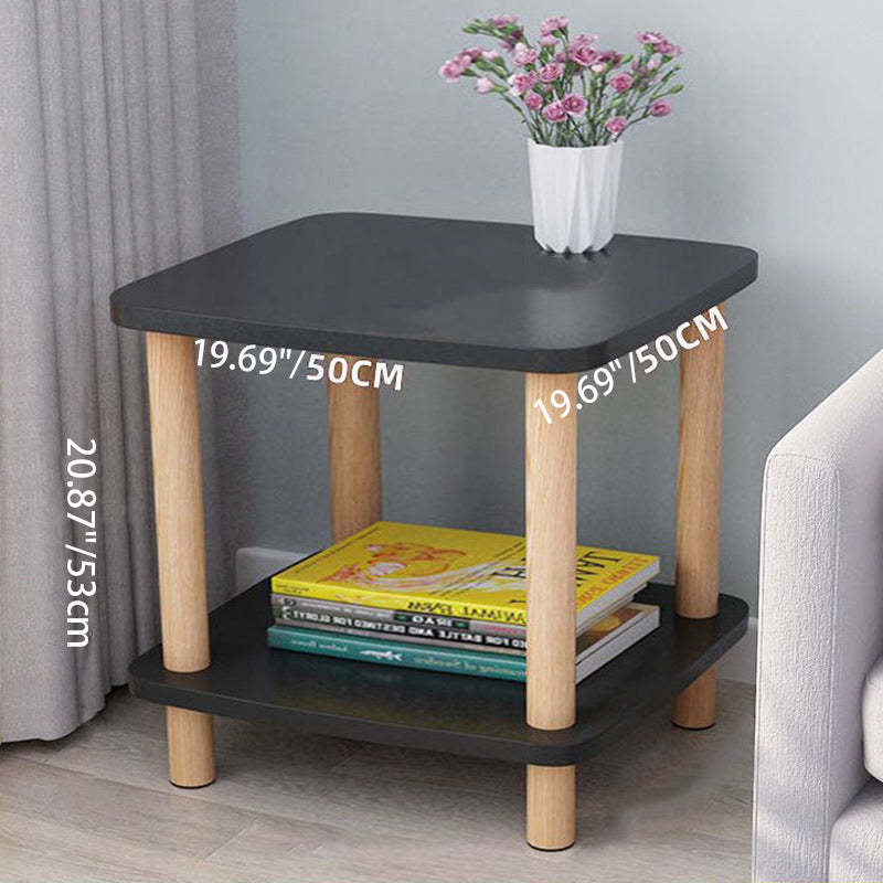 Minimalist Particle Board Wood End Table — 1 - Walnut