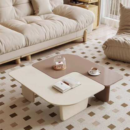 Contemporary Irregular Wood Removable Coffee Table