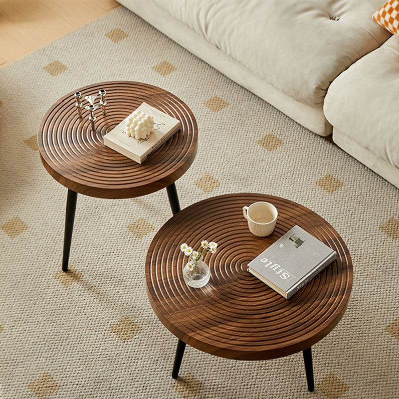 Retro Round Wood Coffee Table