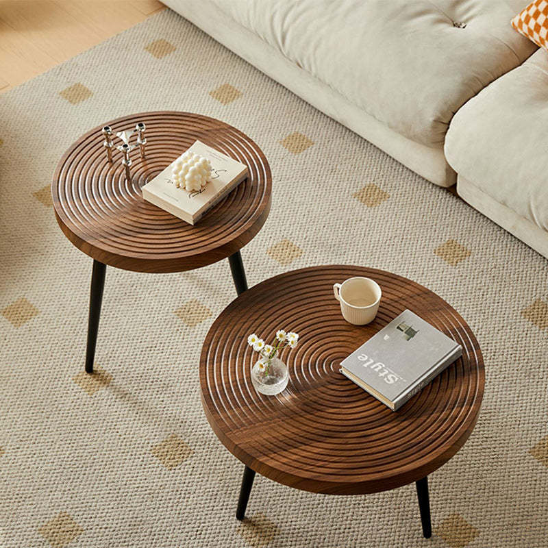 Retro Round Wood Coffee Table
