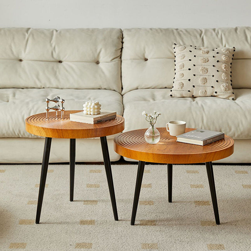 Retro Round Wood Coffee Table