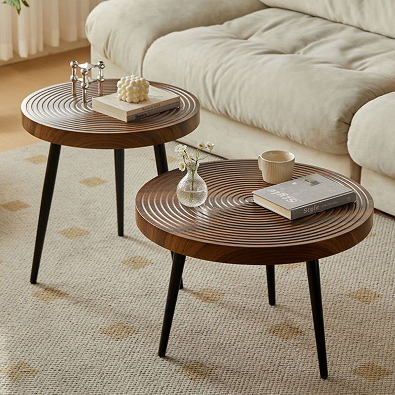 Retro Round Wood Coffee Table — Wood