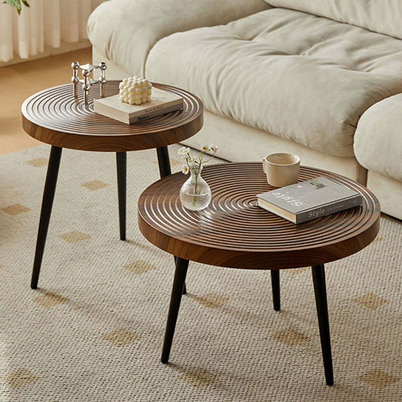 Retro Round Wood Coffee Table — Wood