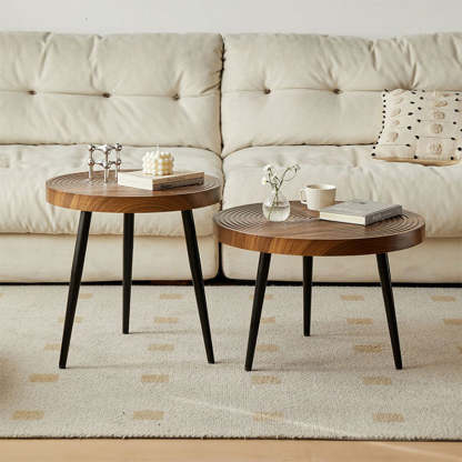 Retro Round Wood Coffee Table — Wood