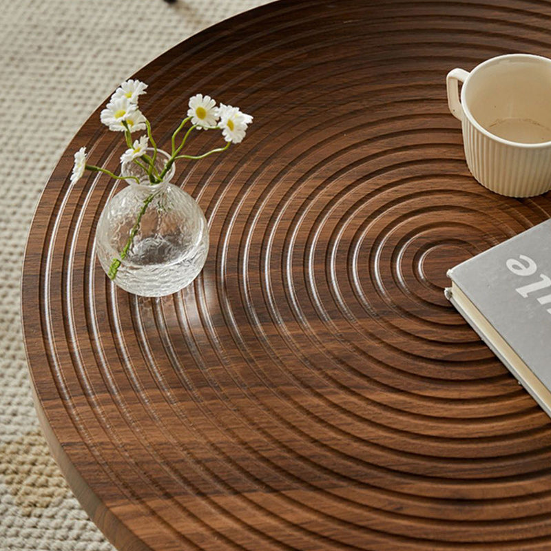 Retro Round Wood Coffee Table — Wood