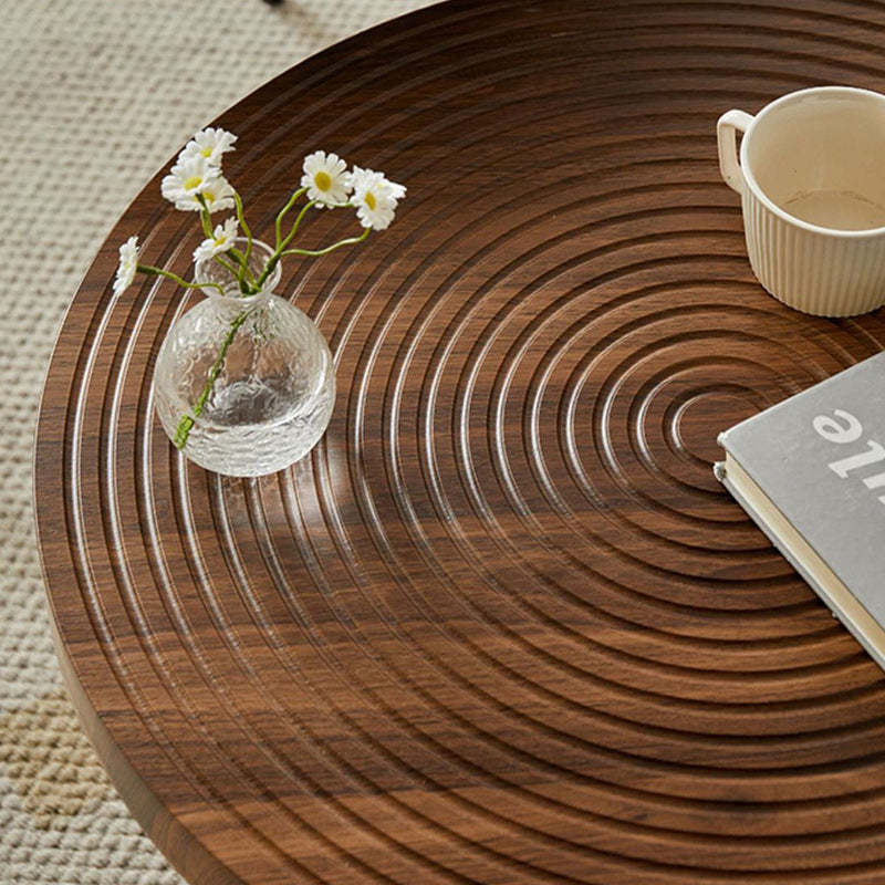 Retro Round Wood Coffee Table — Wood