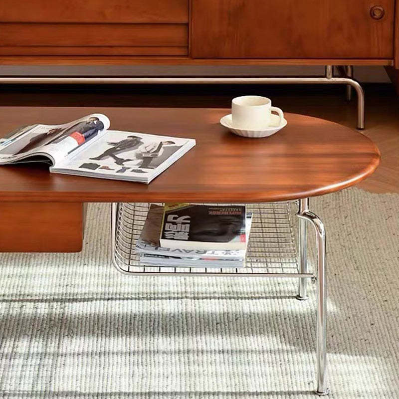 Nordic Oval Steel Wood Coffee Table