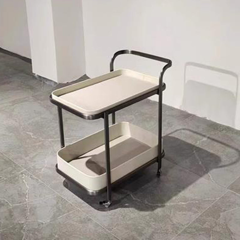 Contemporary Saddle Leather End Table 2-Tier