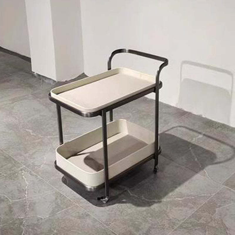 Contemporary Saddle Leather End Table 2-Tier