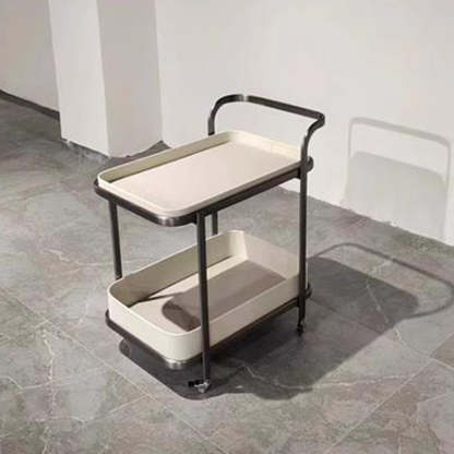 Contemporary Saddle Leather End Table 2-Tier