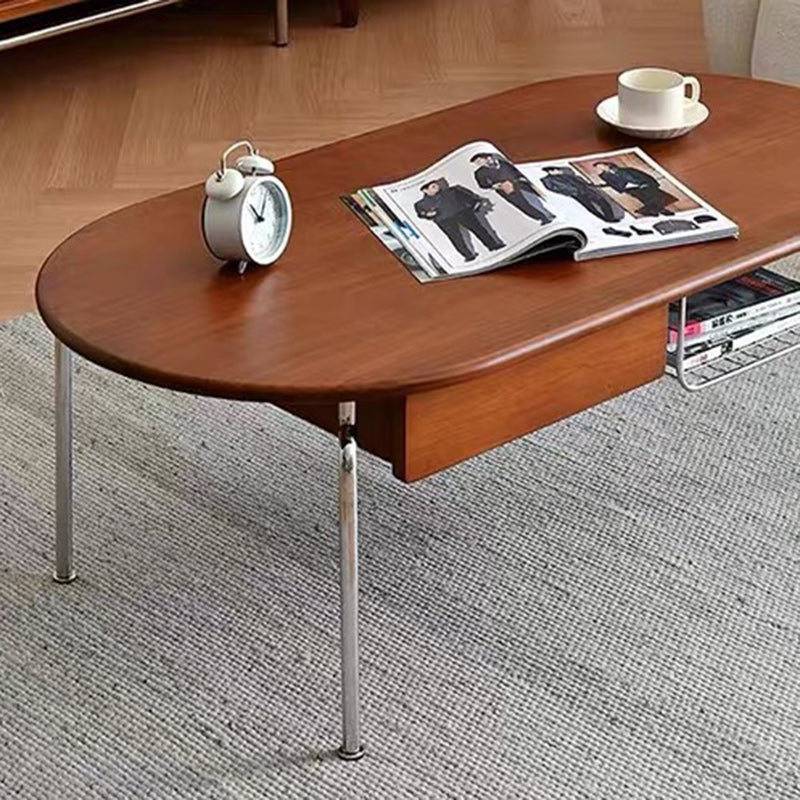 Nordic Oval Steel Wood Coffee Table