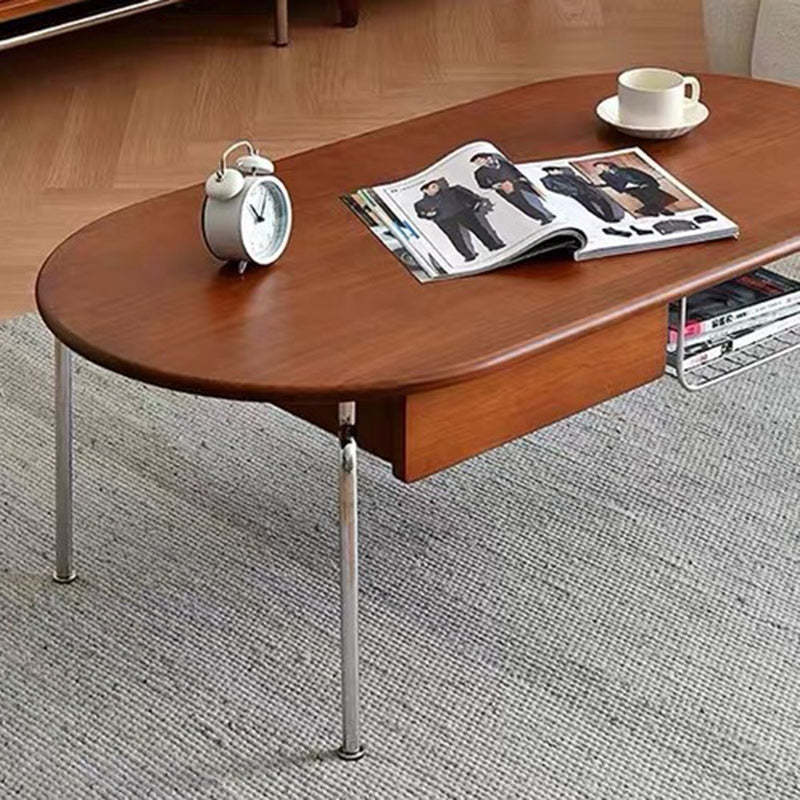 Nordic Oval Steel Wood Coffee Table