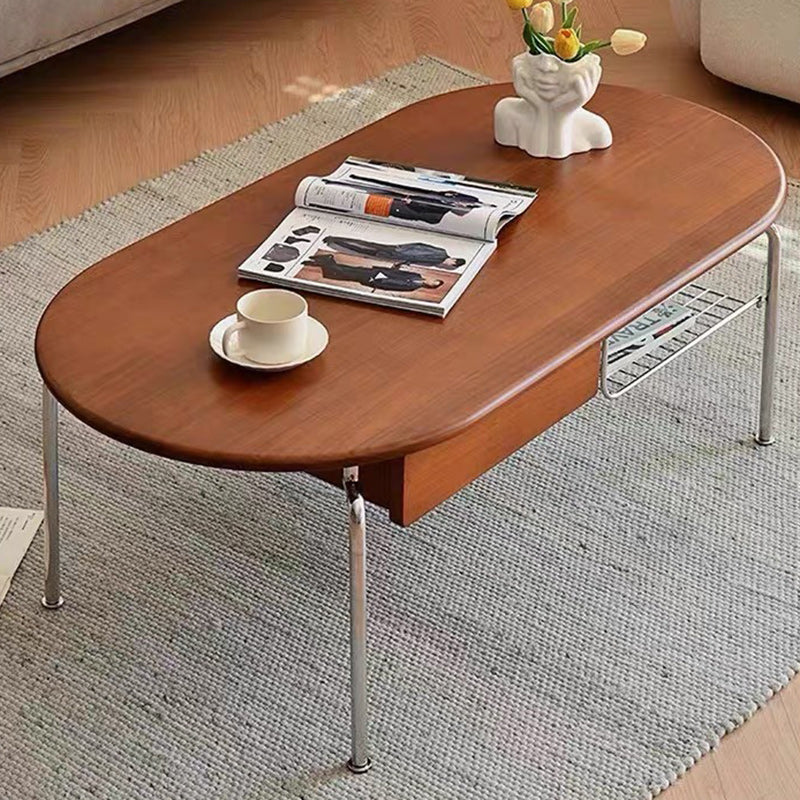 Nordic Oval Steel Wood Coffee Table