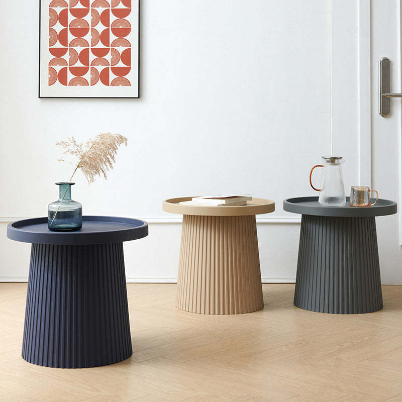 Contemporary Cylinder Plastic Acrylic Coffee Table