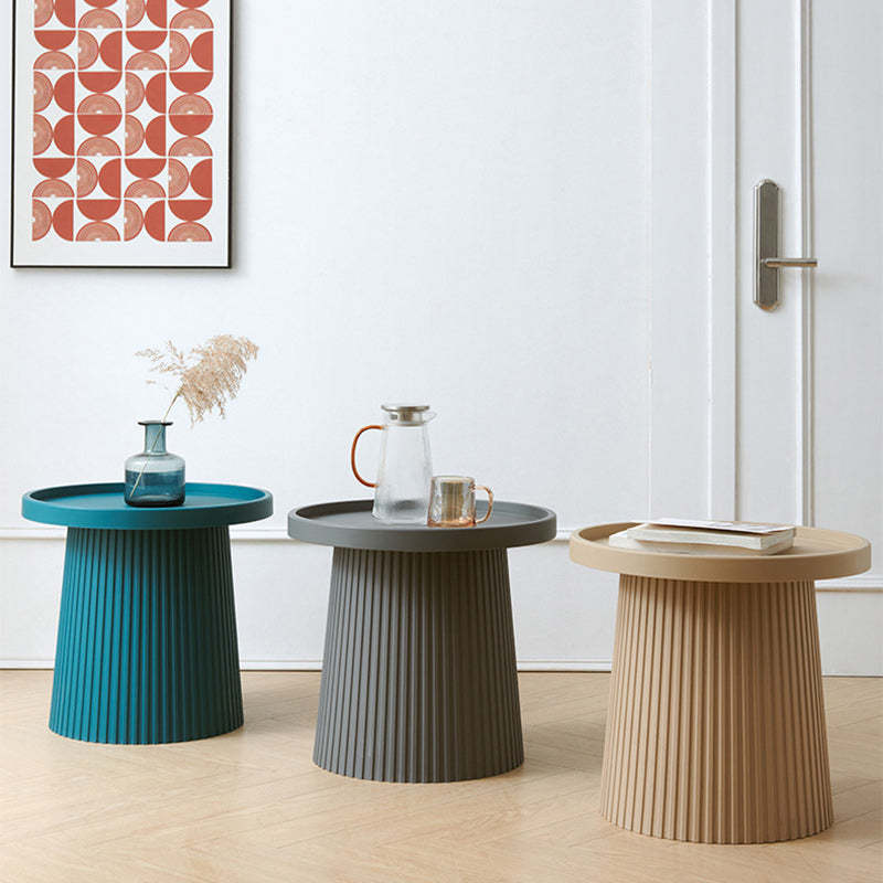 Contemporary Cylinder Plastic Acrylic Coffee Table