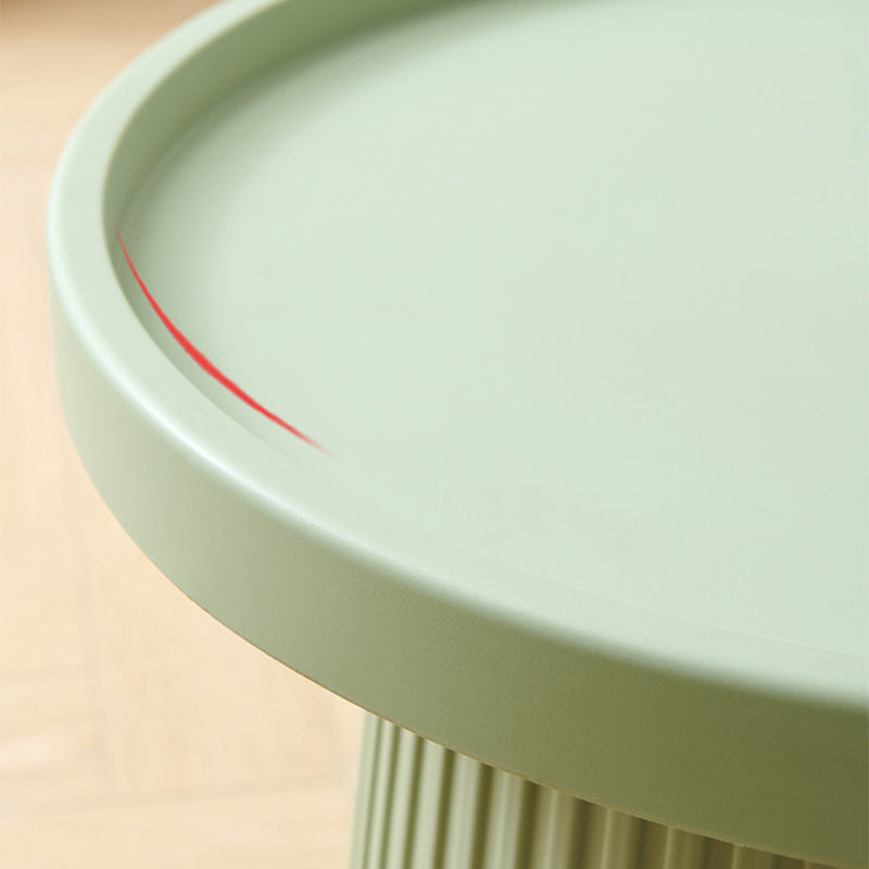 Contemporary Cylinder Plastic Acrylic Coffee Table — Orange