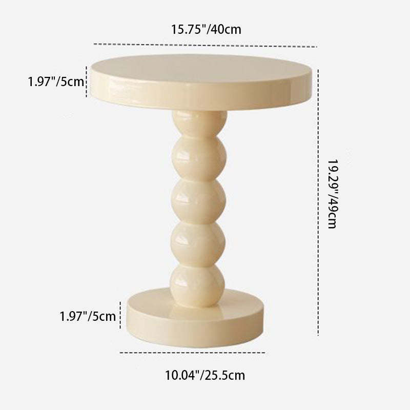 Vintage Round Wood End Table
