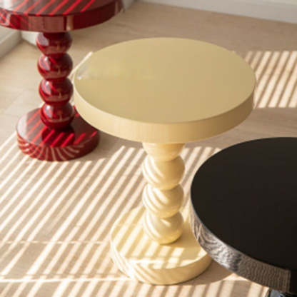 Vintage Round Wood End Table