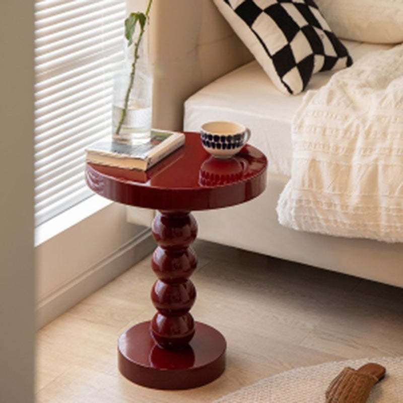Traditional end round wood glass end & side tables