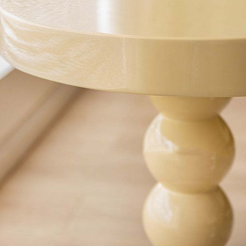 Vintage Round Wood End Table
