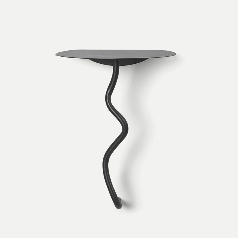 Contemporary Iron Curve Suspended End Table