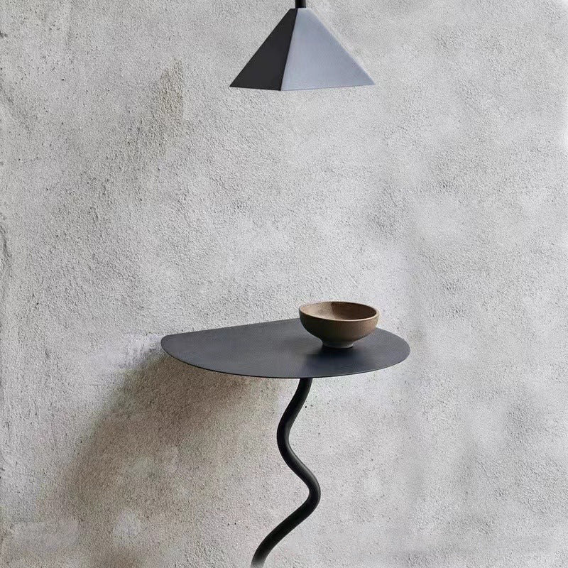 Contemporary Iron Curve Suspended End Table