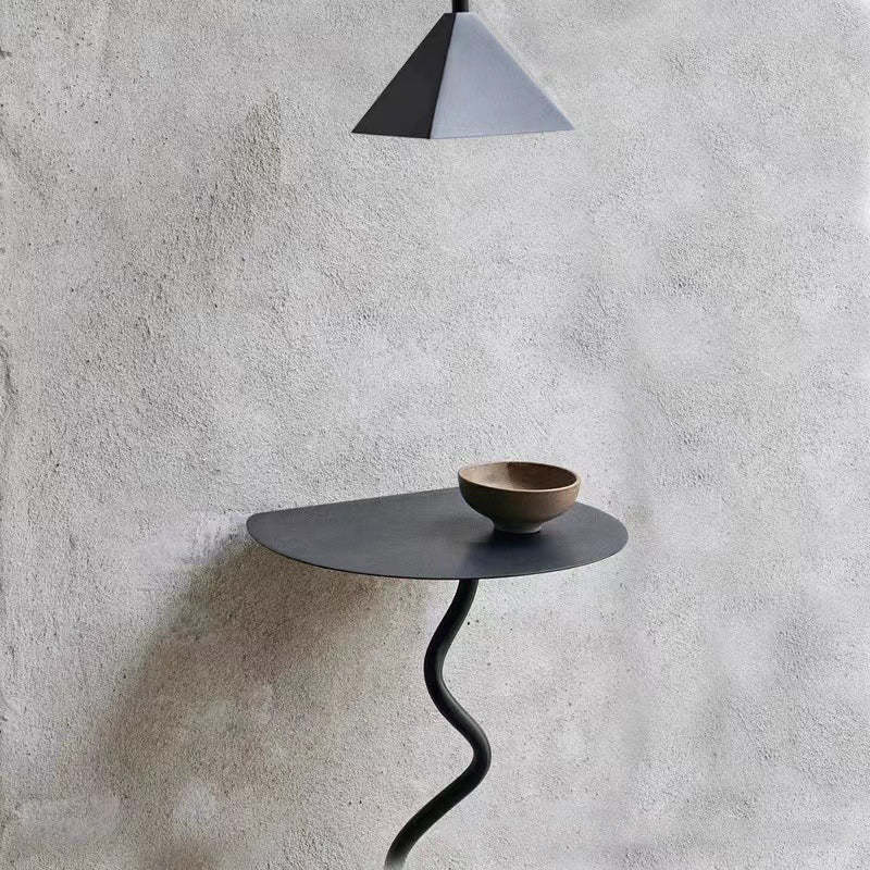 Contemporary Iron Curve Suspended End Table