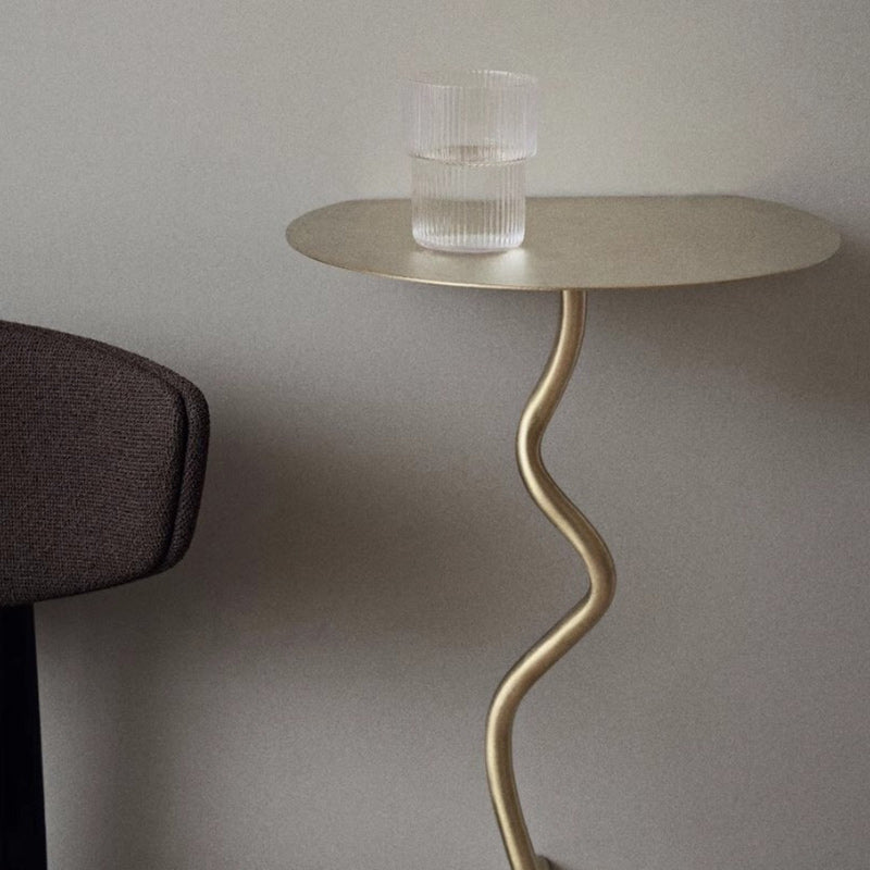 Contemporary Iron Curve Suspended End Table